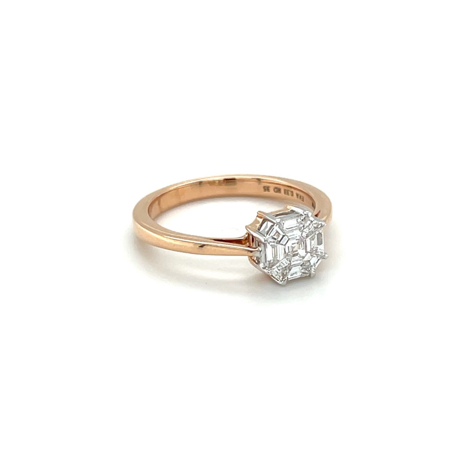Asscher Cut Solitaire Look Diamond Ring